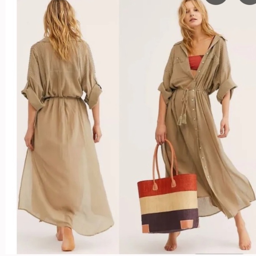 Spell & the Gypsy shirt dress Belted Maxi Dress green